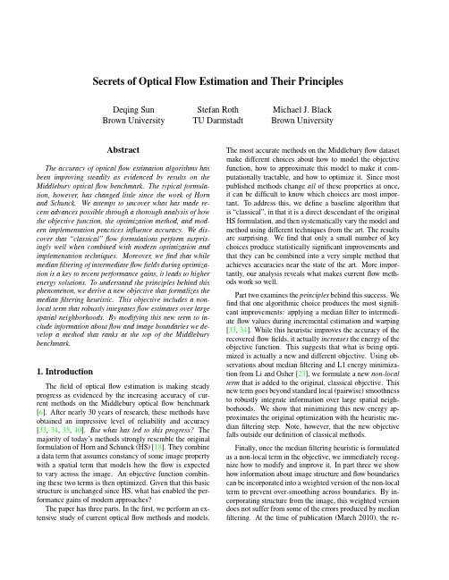 Secrets of Optical Flow Estimation and Their Principles