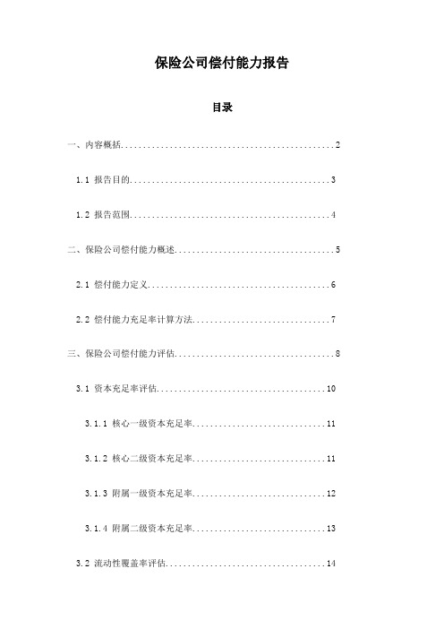 保险公司偿付能力报告