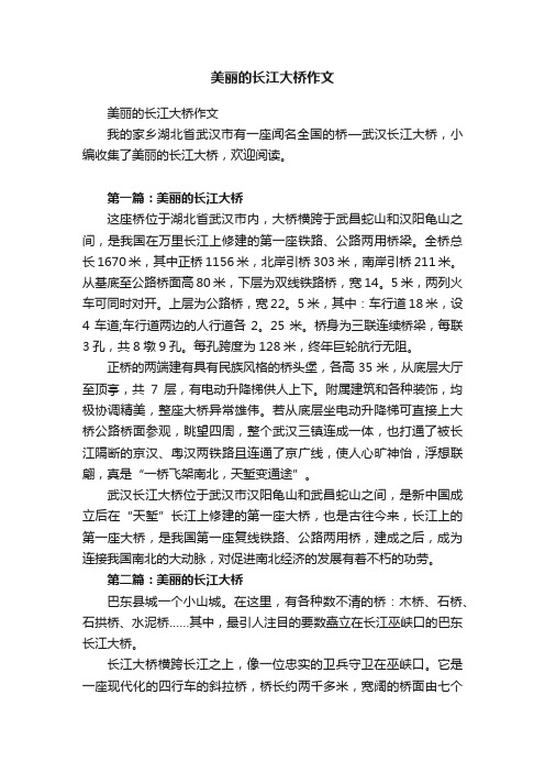 美丽的长江大桥作文