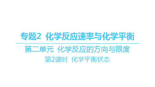 苏教版高中化学选择性必修1化学反应原理精品课件 第二单元化学反应的方向与限度-第2课时 化学平衡状态