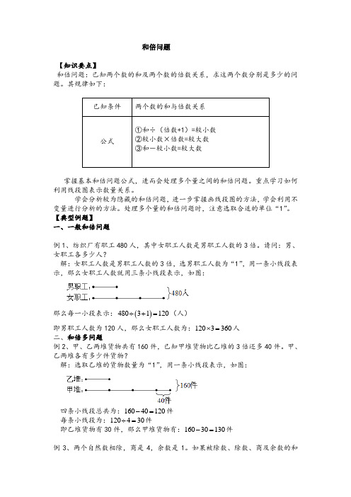 小学数学思维方法：-和倍问题