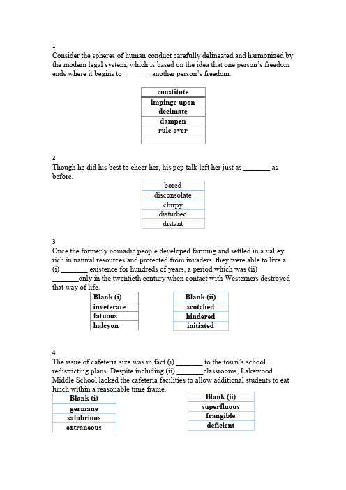 Mahattan最新GRE模拟题第一套 含答案 Verbal 1(30美元从曼哈顿官网上买的,这是GRE考生模拟最需要的)