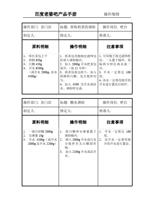 百度老婆吧产品操作细则