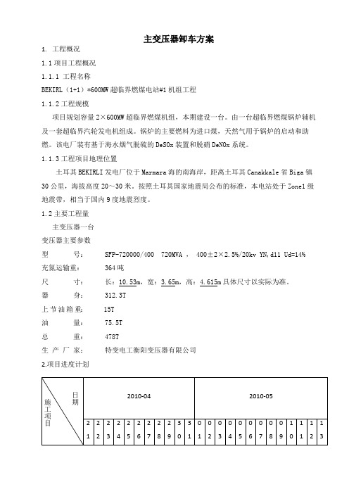 主变压器卸车方案(平推)