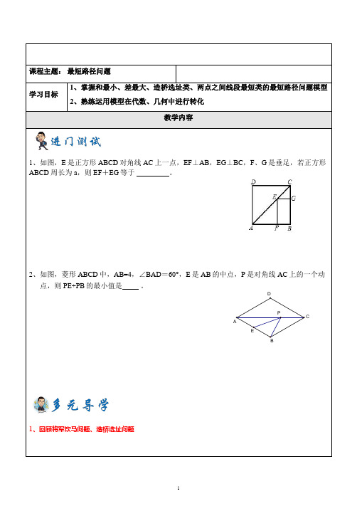 将军饮马最短路径类