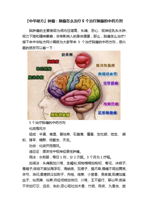 『中华秘方』肿瘤：脑瘤怎么治疗5个治疗脑瘤的中药方剂