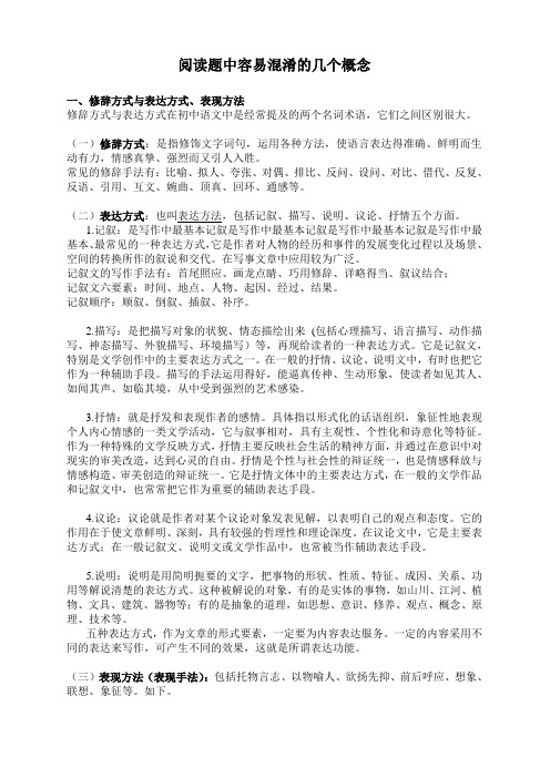 语文阅读表现手法及其作用_答题技巧