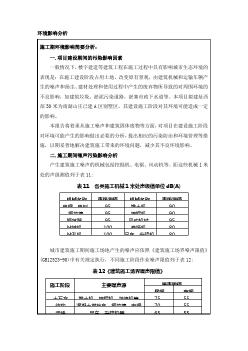 环境影响分析(施工期)