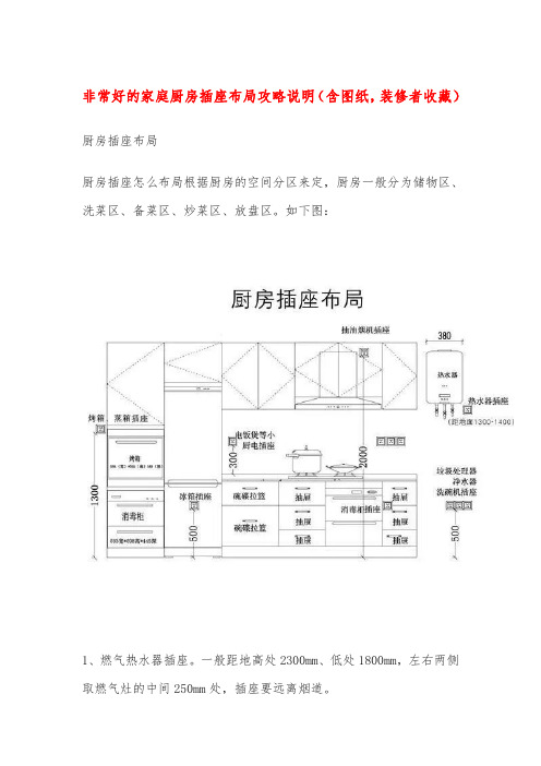 非常好的家庭厨房插座布局攻略说明(含图纸,装修者收藏)