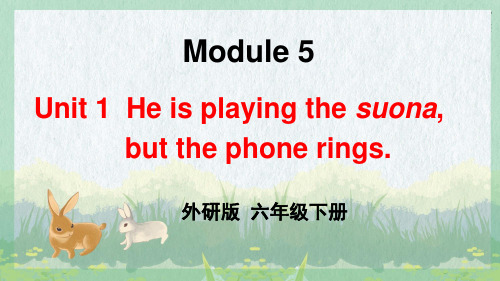 外研版小学英语 六年级下册 Module5 Unit 1 He is playing the suona, but the phone rings. 教学课件PPT