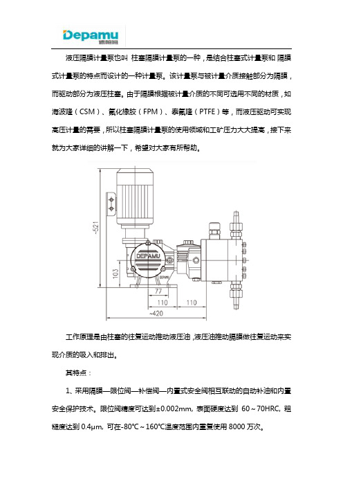 液压隔膜计量泵工作原理及特点