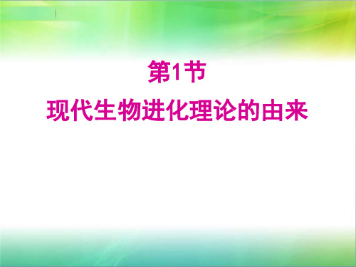 人教版高中生物必修二第七章第1节《现代生物进化理论的由来》 课件 (共42张PPT)