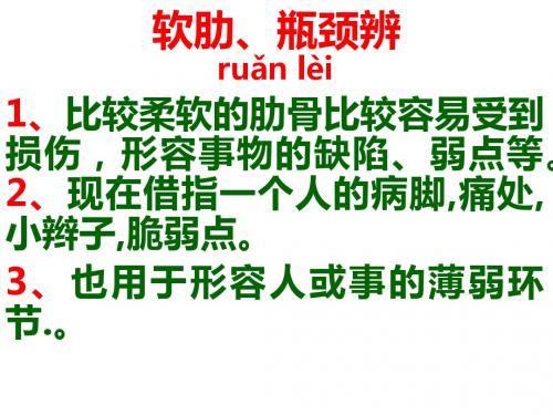 软肋、瓶颈辨
