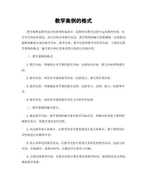 教学案例的格式