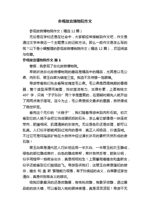 参观故宫博物院作文(精选12篇)