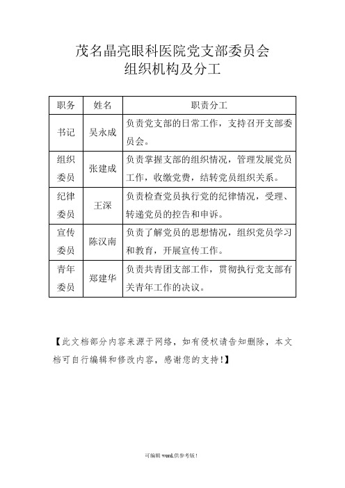 支部组织机构图