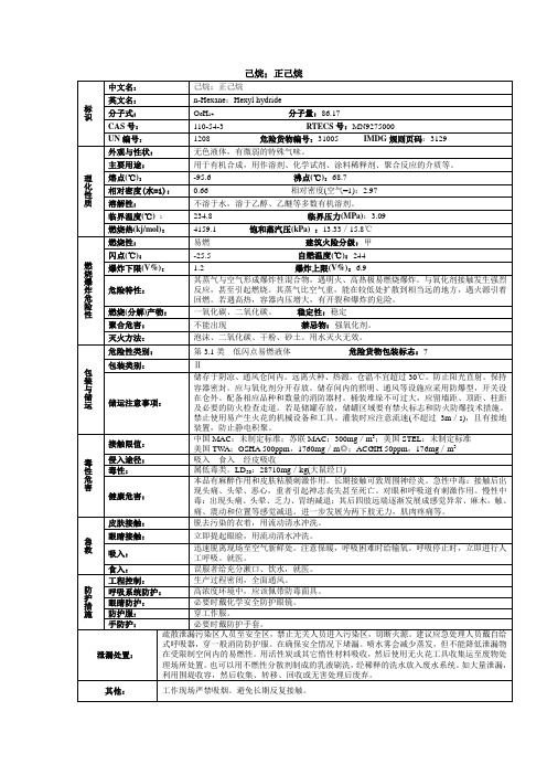 己烷;正己烷化学品安全技术说明书MSDS