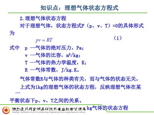 知识点：理想气体状态方程式PPT.