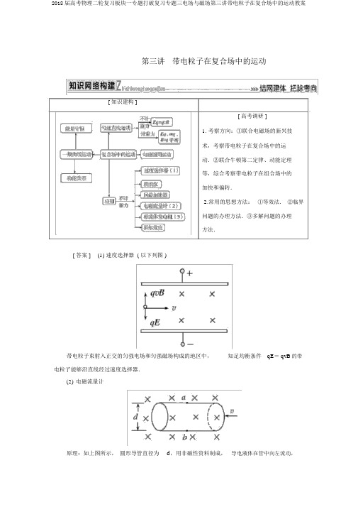 2018届高考物理二轮复习板块一专题突破复习专题三电场与磁场第三讲带电粒子在复合场中的运动学案