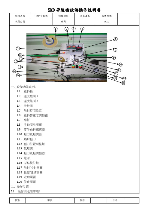 SMD带装机设备操作说明书