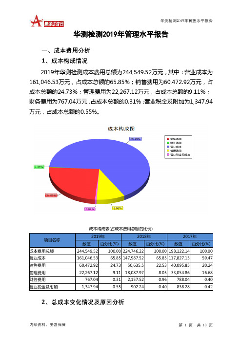 华测检测2019年管理水平报告