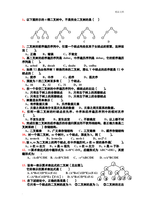 数据结构第六章习题课