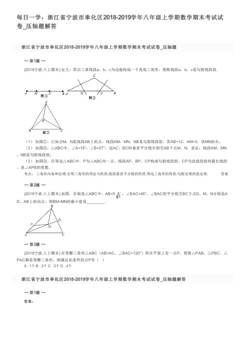 每日一学:浙江省宁波市奉化区2018-2019学年八年级上学期数学期末考试试卷_压轴题解答
