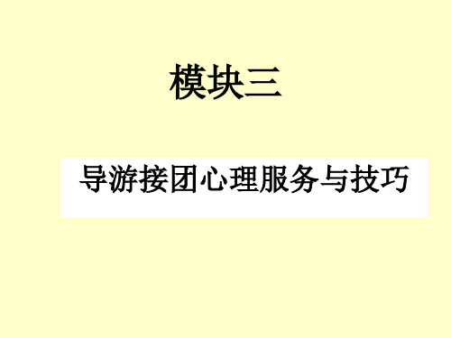 导游接团心理服务与技巧