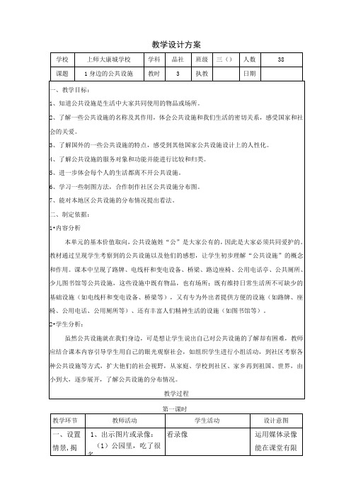 身边的公共设施、公共设施的变化