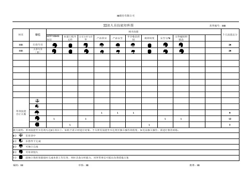 技能矩阵图模板--股份有限公司