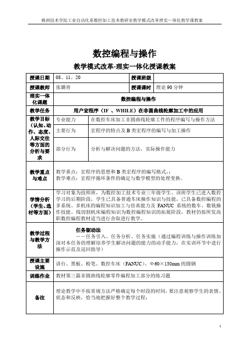 15课题十五宏程序加工非圆曲线轮廓6