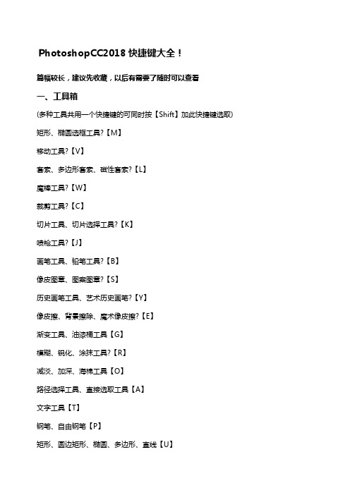 hotoshopCC快捷键大全