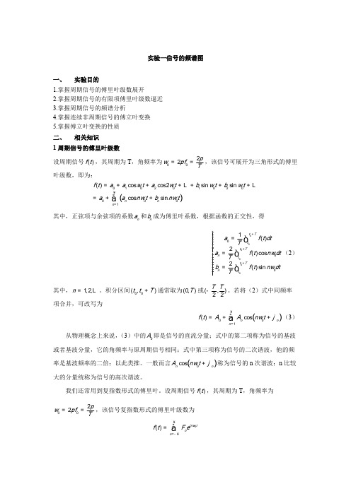 实验1信号的频谱图