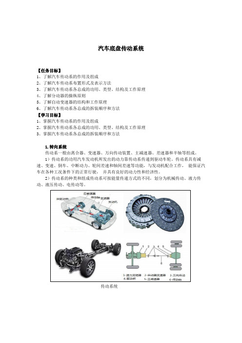 汽车底盘结构教学实训任务-传动系统