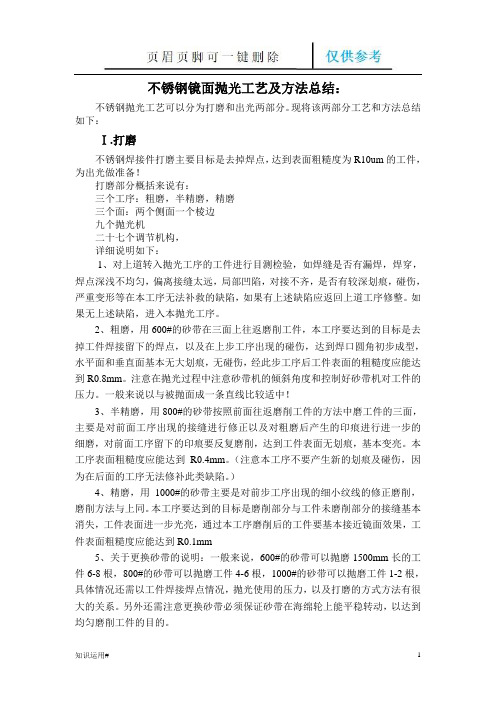 不锈钢镜面抛光工艺及制作工艺总结(严选优质)