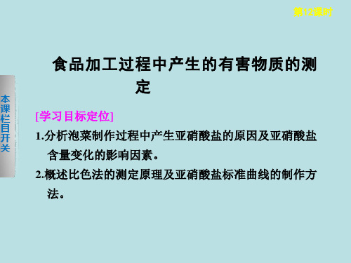 第3节食品加工过程中产生的有害物质的测定讲述