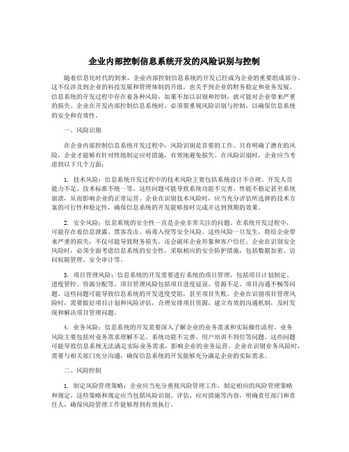 企业内部控制信息系统开发的风险识别与控制