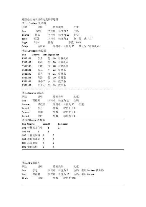 数据库练习(参考答案)