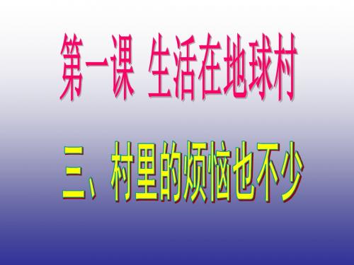 政治九年级全册人民版1.3 村里的烦恼也不少 课件