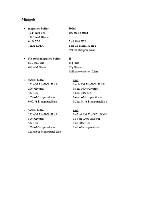 SDS-PAGE 配方