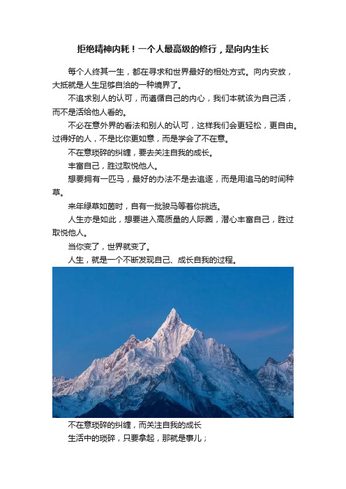 拒绝精神内耗！一个人最高级的修行，是向内生长