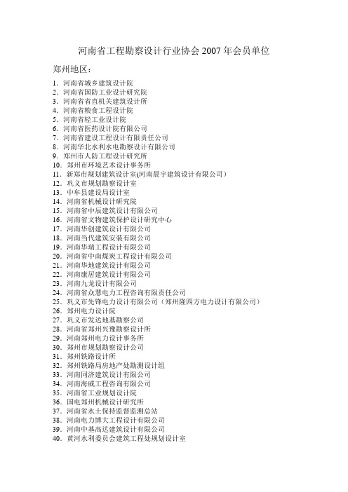 782-河南省工程勘察设计行业协会2007年会员单位