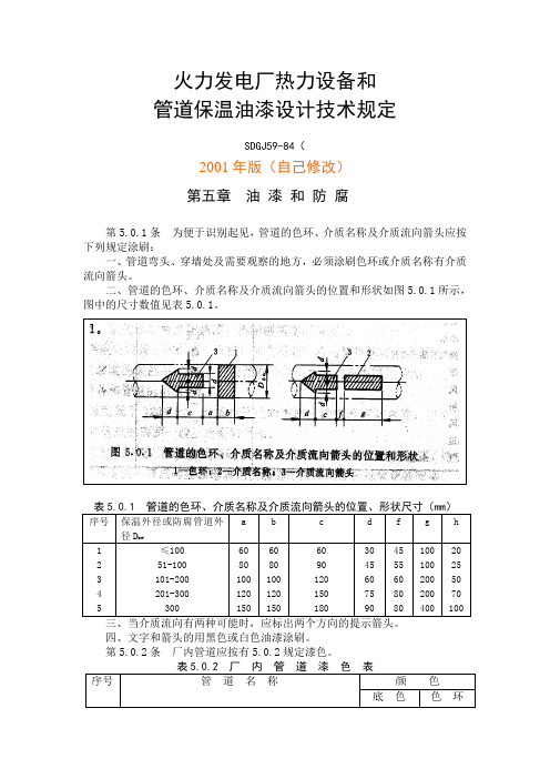 火电厂热力设备和管道保温油漆设计技术规定-管道油漆及色环