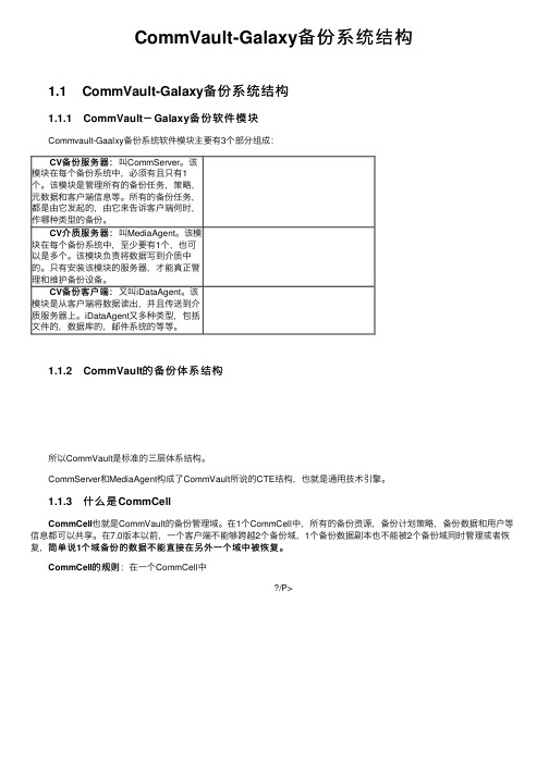 CommVault-Galaxy备份系统结构