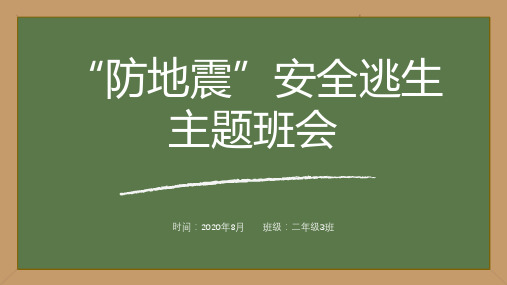 防地震自救逃生主题班会安全教育PPT课件