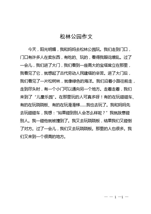松林公园作文