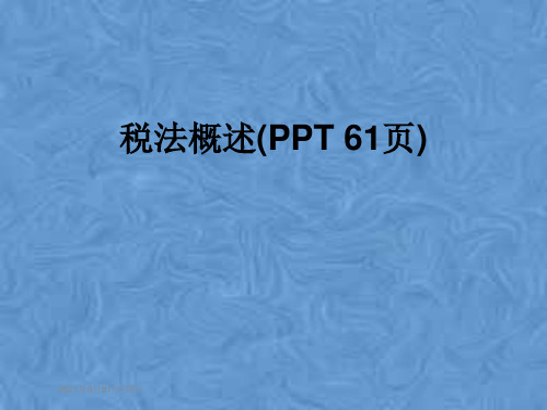 税法概述(PPT 61页)