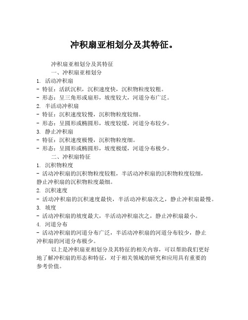 冲积扇亚相划分及其特征。