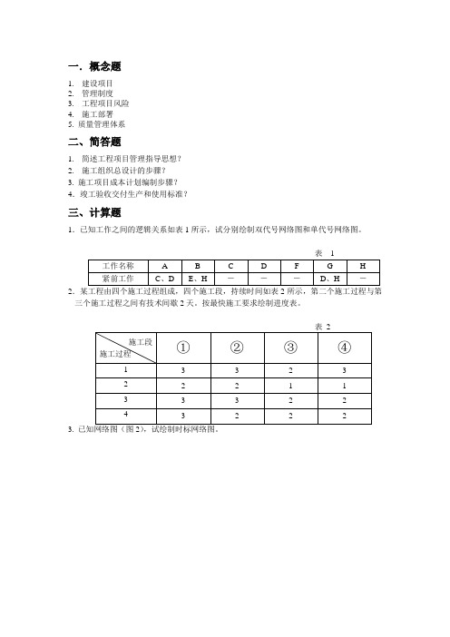 工程项目管理复习题4