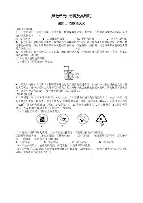 东北育才中学分流考化学第七单元